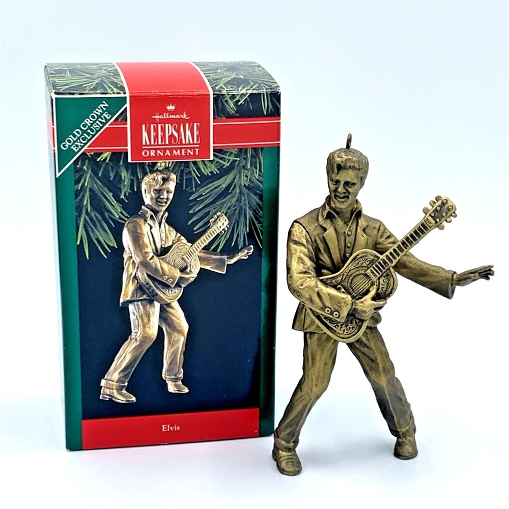 VTG 1992 Elvis Presley‎ Brass Plated Hallmark Keepsake Christmas Ornament